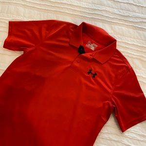 Boys - YXL under armour golf shirt.   Red